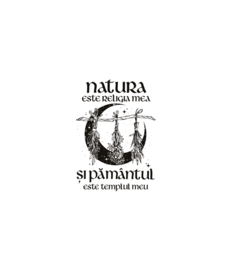 Natura este religia mea model alb pe tricou