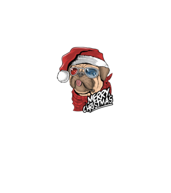Merry Christmas Mopsz model negru pe tricou