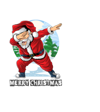 Santa merry christmas model negru pe tricou