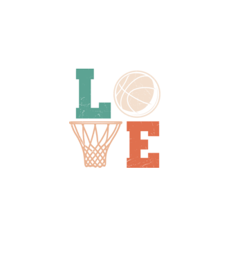 LOVE basketball model negru pe tricou