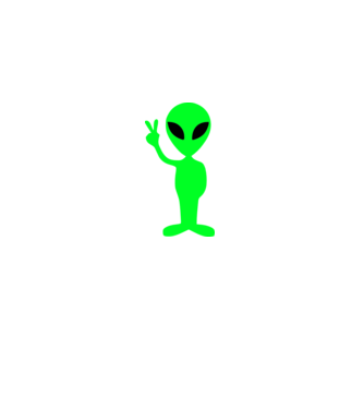 UFO Alien model alb pe tricou