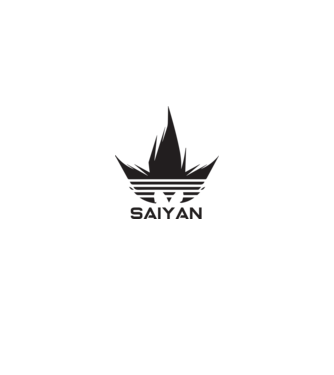 saiyan logo model alb pe tricou
