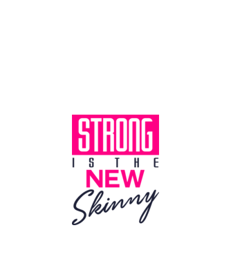 Strong is the new skinny model alb pe tricou