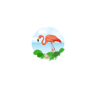 Flamingo model alb pe tricou