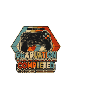 Graduatuion completed retro model negru pe tricou