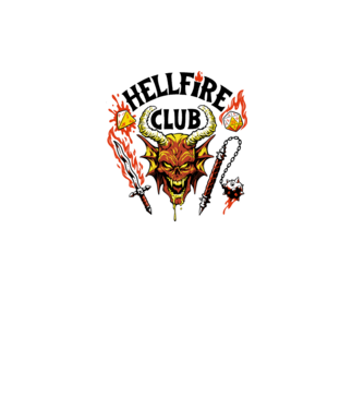 Hellfire ok model alb pe tricou