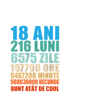 De 18 ani - luni - zile - ore - minute - secunde - sunt atât de cool model alb pe tricou