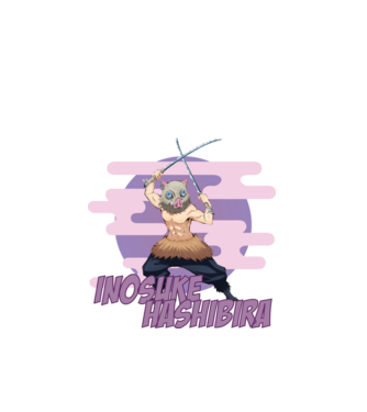 Demon Slayer Inosuke model alb pe tricou