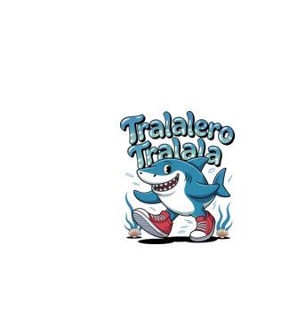 Tralalero Tralala drăguț model negru pe tricou