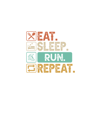 Eat Sleep Run Repeat model negru pe tricou