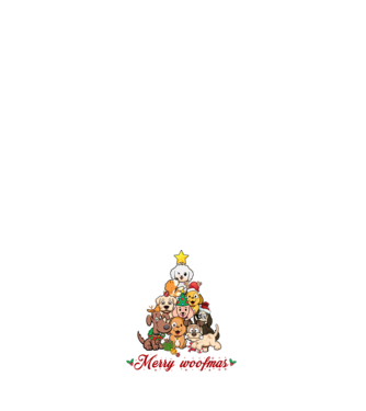 Merry woofmas model negru pe tricou