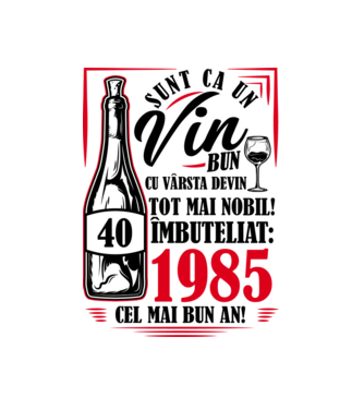 Un Vin Bun 1985 - Alb model alb pe tricou