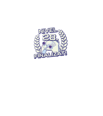 Nivel 28 finalizat! model negru pe tricou