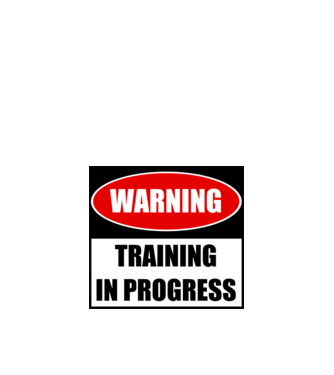 Warning Training In Progress model portocaliu pe tricou