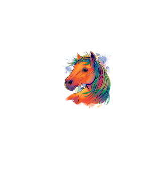Colorful Horse model gri pe tricou
