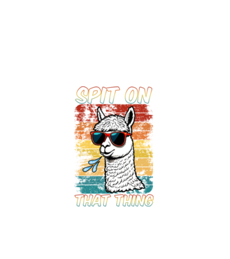Spit on that thing llama rainbow Hawk Tuah model negru pe tricou