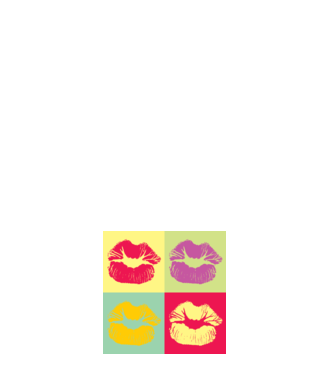 Pop Art Kiss model alb pe tricou