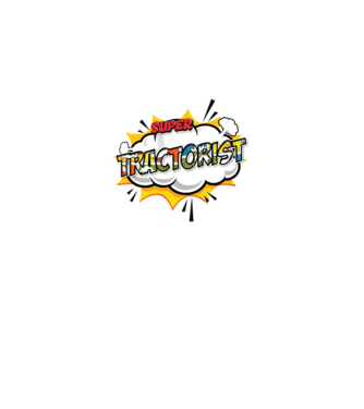 Super Tractorist model alb pe tricou