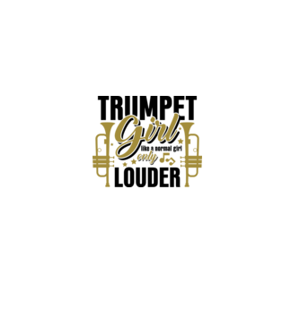 Trumpet girl model alb pe tricou