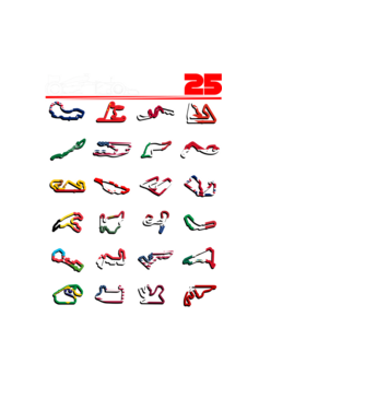 F1 calendar 2025 Negru model negru pe tricou