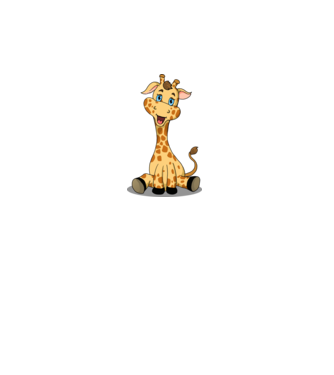 Cute giraffe model alb pe tricou