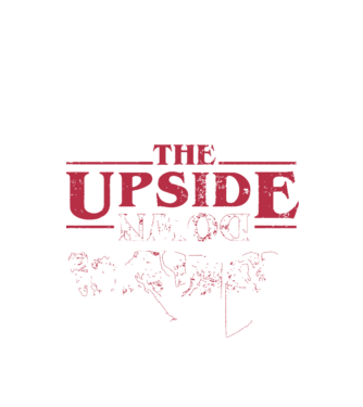 the upside down logo model negru pe tricou