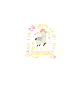 Birthday Llamazing 20 years old model negru pe tricou