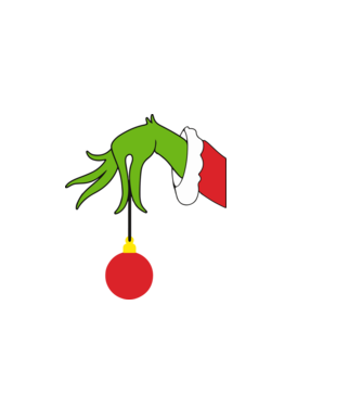 Grinch hand model alb pe tricou