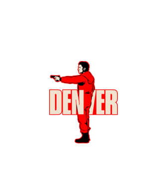 denver la casa de papel model negru pe tricou