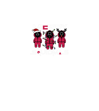Merry squidmas model negru pe tricou