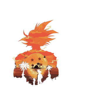 goku sunset 2 model negru pe tricou