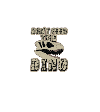 Dont feed the dino model negru pe tricou