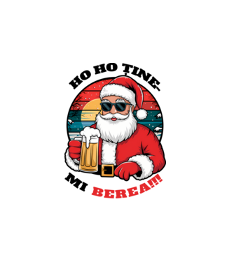 Ho ho ține mi berea! alb model alb pe tricou