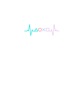 Playstation Symbols EKG model negru pe tricou