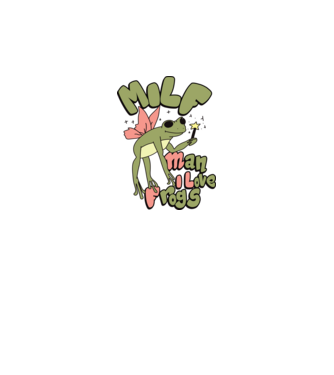MILF man i love frogs model alb pe tricou