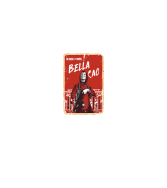 bella ciao poster retro model negru pe tricou