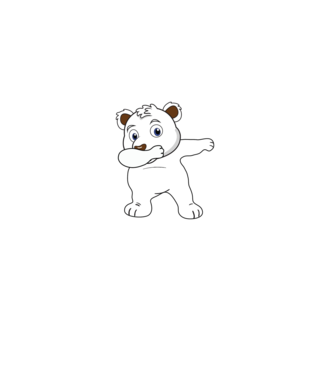 Urs polar DAB model gri pe tricou