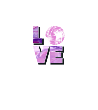 Love volleyball model negru pe tricou