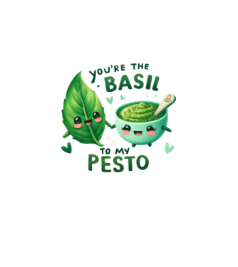 Basil to my Pesto model alb pe tricou