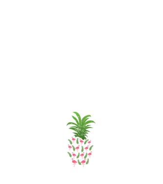 Flamingo ananas model alb pe tricou