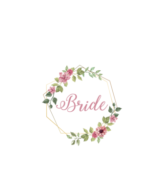 BRIDE pink floral model alb pe tricou