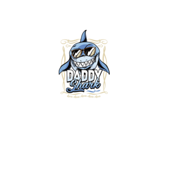 Daddy Shark model negru pe tricou