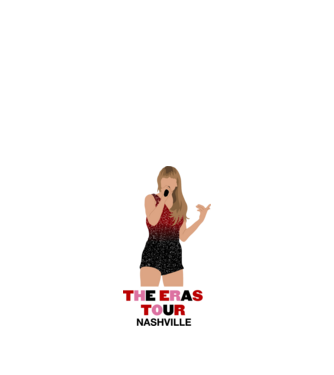 Taylor Swift The Eras Tour Nashville model alb pe tricou