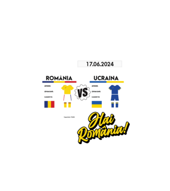 ROU-UKR euro 2024 calendar model alb pe tricou