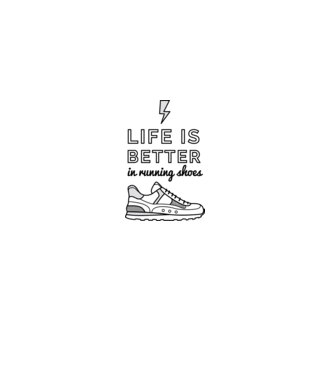 Life is better running shoes model roșu pe tricou