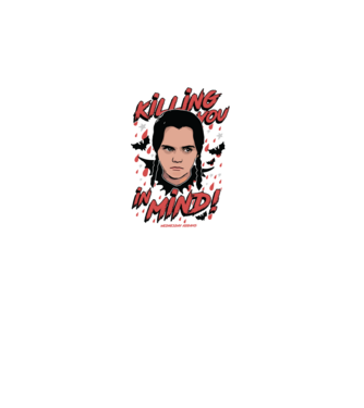 WEDNESDAY Killing You in my mind model alb pe tricou
