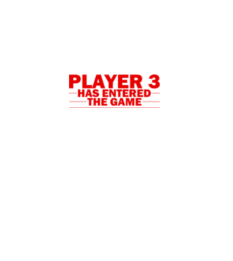 Player 3 entered the game model alb pe tricou