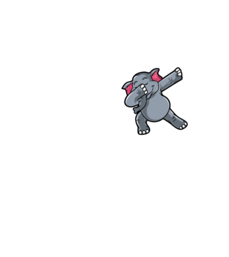 Elefant DAB model galben neon pe tricou