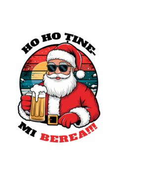 Ho ho ține mi berea! alb model negru pe tricou