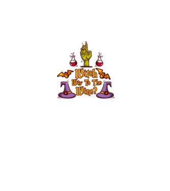 Witch way to the wine model roz pe tricou